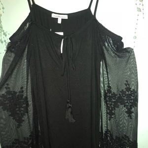 Charlotte Russe off the shoulder lace sleeve top